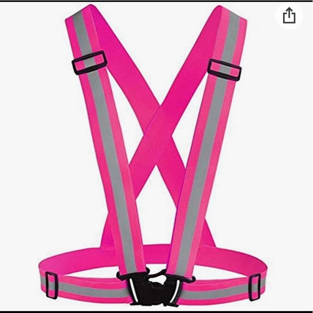 Pink Reflective Night Vest for Walking, Jogging, & Hiking